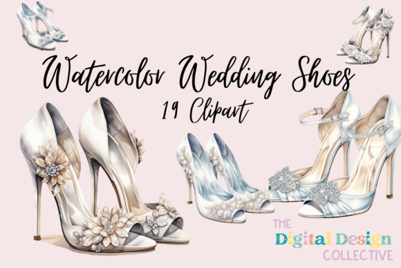 Download Watercolor Wedding Shoes Clipart - Watercolor Collection