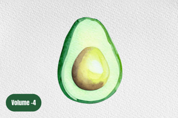 Download Watercolor Avocado Clipart Volume –4 - Watercolor Collection