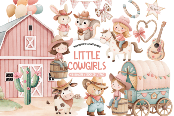 Download Little Cowgirl Watercolor Clipart - Premium Resources
