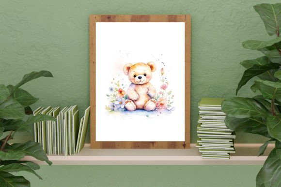 Download Watercolor Cute Baby Teddy Bear Graphic - Watercolor Collection