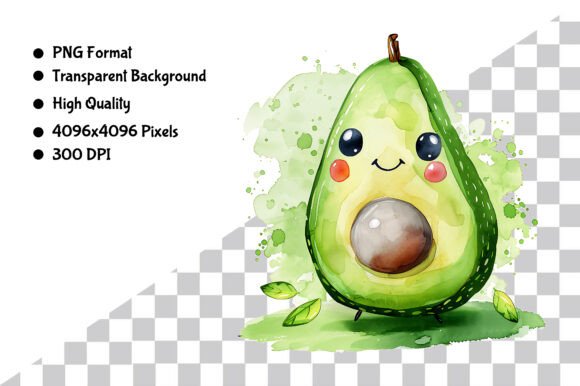 Download Watercolor Baby Avocado PNG - Watercolor Collection