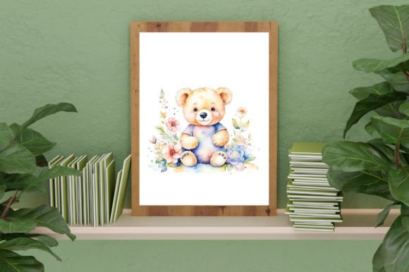 Download Watercolor Cute Baby Teddy Bear Graphic - Watercolor Collection