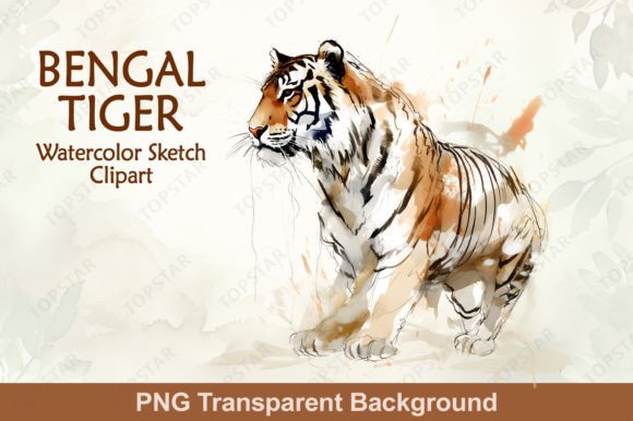 Download Watercolor Bengal Tiger Clipart PNG - Watercolor Collection