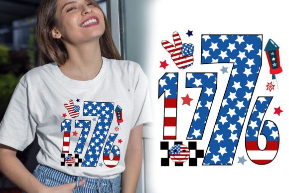 Download 1776 USA Retro Checkered Tshirt Design - Premium Resources