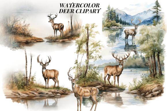 Download Watercolor Deer Clipart - Watercolor Collection